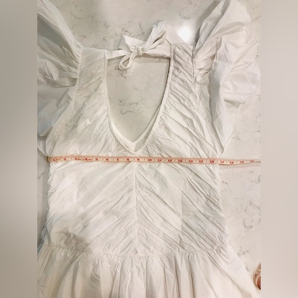 Love the label - Brand NWT White ruffled mini dress - Picture 9 of 9